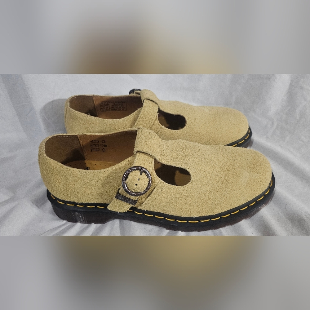 Dr Martens Mary Jane Suede Buckle Shoes